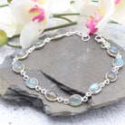 Hepburn and Hughes Labradorite Bracelet | 11 x Ovals | Sterling Silver