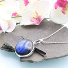 Hepburn and Hughes Labradorite Pendant | Circular | Sterling Silver