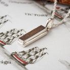 Hepburn and Hughes Ladies Nautical Pendant | Made with Reclaimed Oak from HMS Victory | Sterling Silver