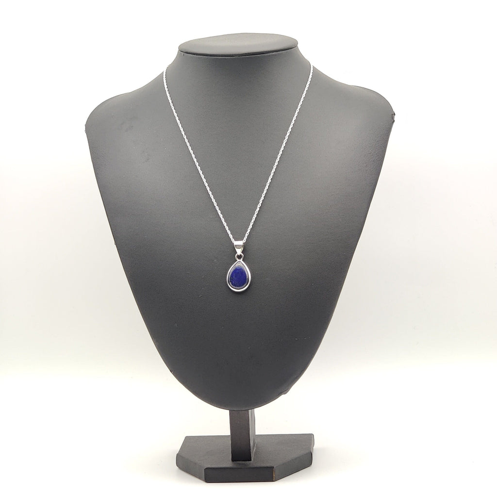 Hepburn and Hughes Lapis Lazuli Pendant | Small Teardrop | Blue Gemstone | Sterling Silver
