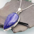 Hepburn and Hughes Lapis Lazuli Pendant | Teardrop | Blue Gemstone | Sterling Silver