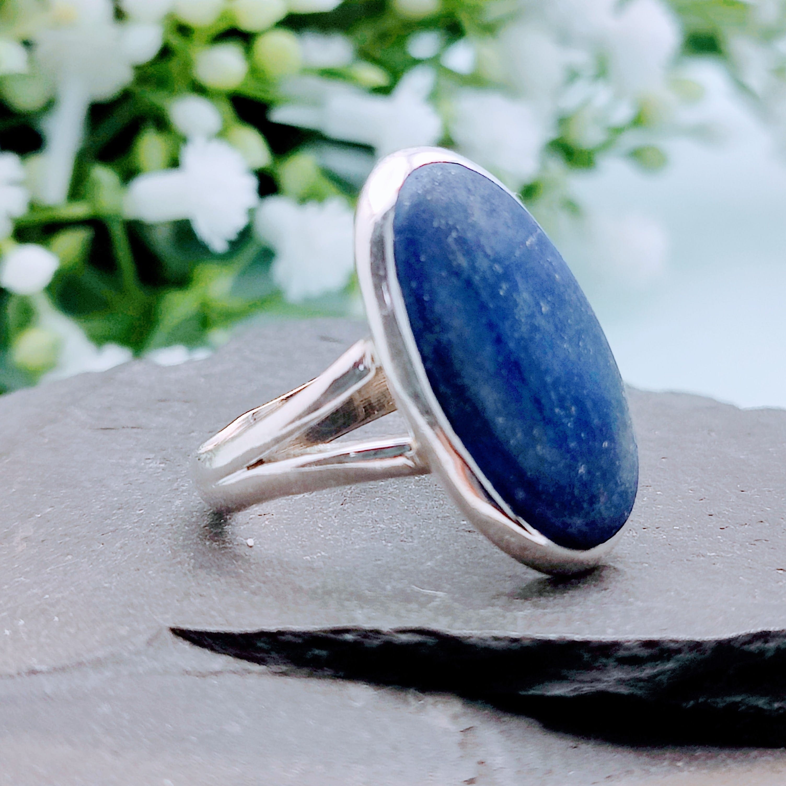 Hepburn and Hughes Lapis Lazuli Ring | Oval | Blue Gemstone | Sterling Silver