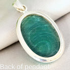 Hepburn and Hughes Malachite Pendant | 35mm Oval | Sterling Silver