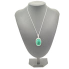 Hepburn and Hughes Malachite Pendant | 35mm Oval | Sterling Silver