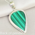 Hepburn and Hughes Malachite Pendant | 35mm Teardrop | Sterling Silver