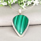 Hepburn and Hughes Malachite Pendant | 35mm Teardrop | Sterling Silver