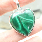 Hepburn and Hughes Malachite Pendant | Heart | Sterling Silver