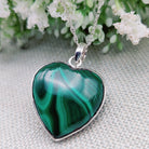 Hepburn and Hughes Malachite Pendant | Heart | Sterling Silver