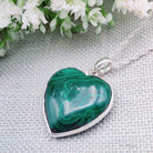 Hepburn and Hughes Malachite Pendant | Heart | Sterling Silver