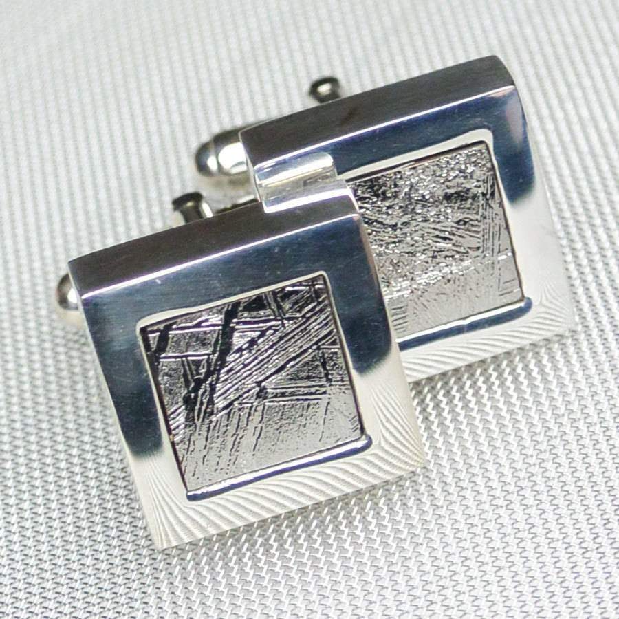 Hepburn and Hughes Meteorite Cufflinks in Sterling Silver