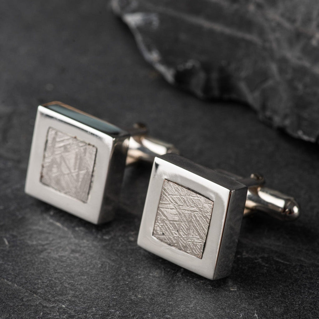 Fathers Day gift ideas Hepburn and Hughes Meteorite Cufflinks in Sterling Silver