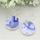 Hepburn and Hughes Minton Pottery Circular Earrings in Sterling Silver