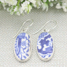 Hepburn and Hughes Minton Pottery Oval Earrings in Sterling Silver