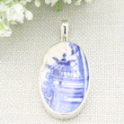 Hepburn and Hughes Minton Pottery Oval Pendant in Sterling Silver