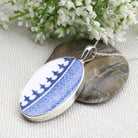 Hepburn and Hughes Minton Pottery Oval Pendant in Sterling Silver