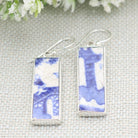 Hepburn and Hughes Minton Pottery Rectangular Earrings in Sterling Silver