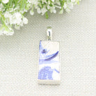 Hepburn and Hughes Minton Pottery Rectangular Pendant in Sterling Silver