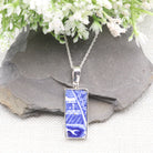 Hepburn and Hughes Minton Pottery Rectangular Pendant in Sterling Silver