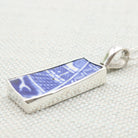 Hepburn and Hughes Minton Pottery Rectangular Pendant in Sterling Silver