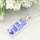 Hepburn and Hughes Minton Pottery Rectangular Pendant in Sterling Silver