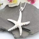 Hepburn and Hughes Mother of Pearl Large Starfish Pendant | White Mosaic | Sterling Silver