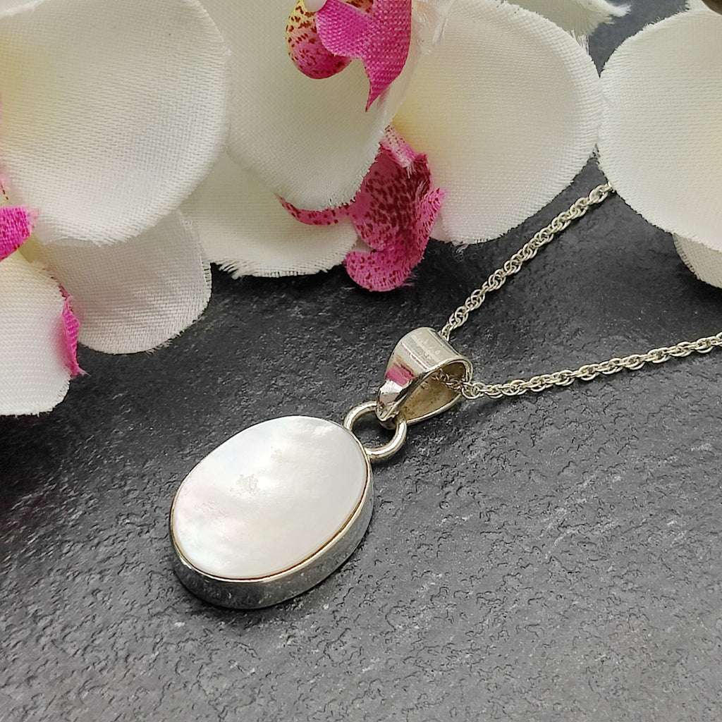 Hepburn and Hughes Mother of Pearl Pendant | Oval | Sterling Silver