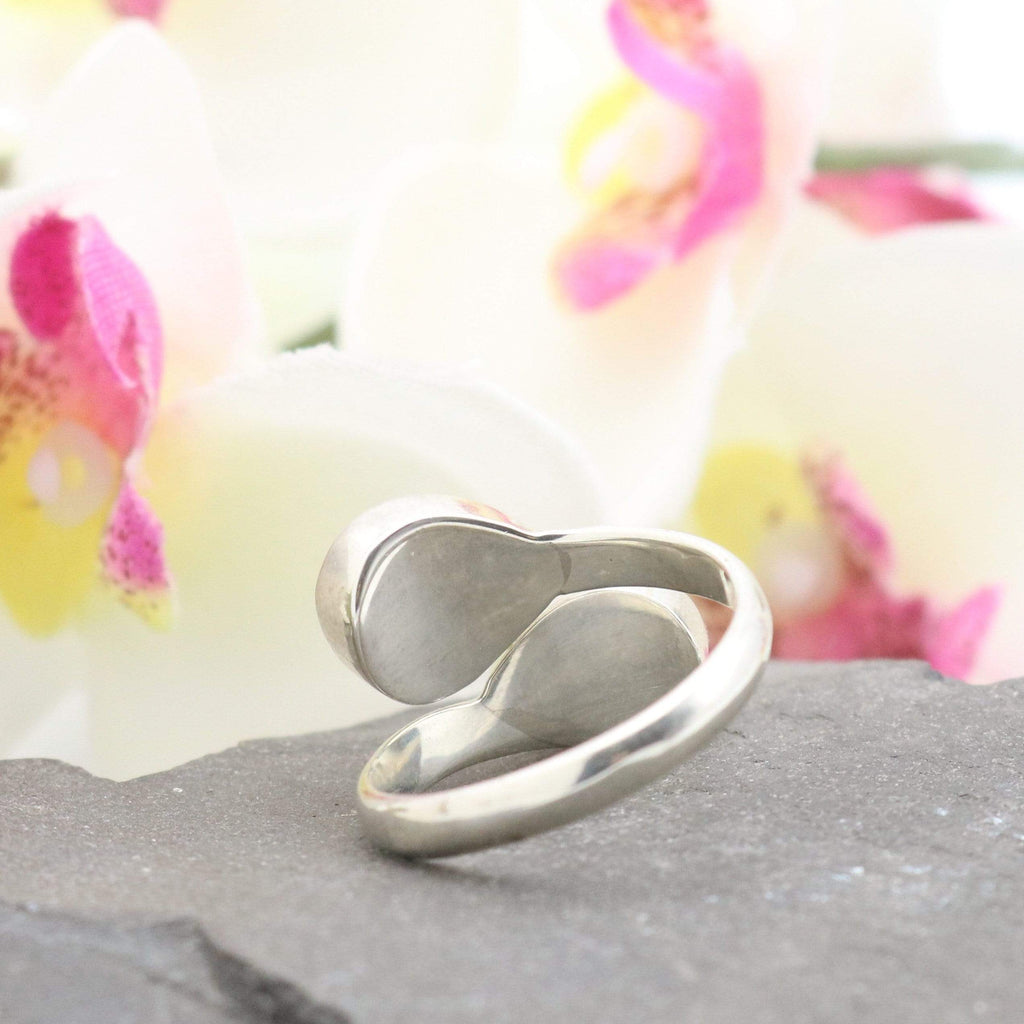 Hepburn and Hughes Mother of Pearl Ring | Adjustable band | Double teardrop | Sterling Silver