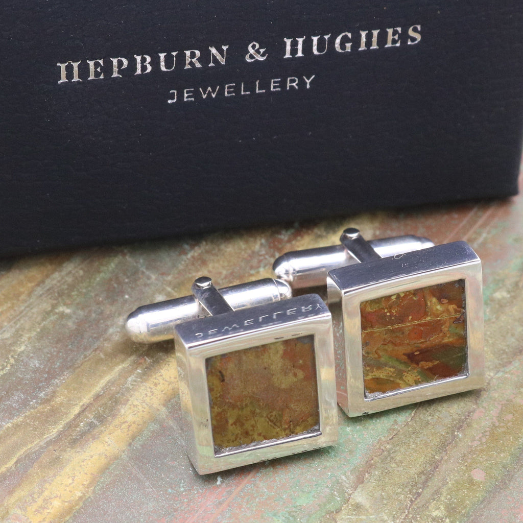 Hepburn and Hughes Nautical Cufflinks | Made with original Cutty Sark Copper | Sterling Silver