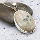 Hepburn and Hughes Ocean Jasper Pendant | Oval | Sterling Silver