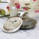 Hepburn and Hughes Ocean Jasper Pendant | Oval | Sterling Silver