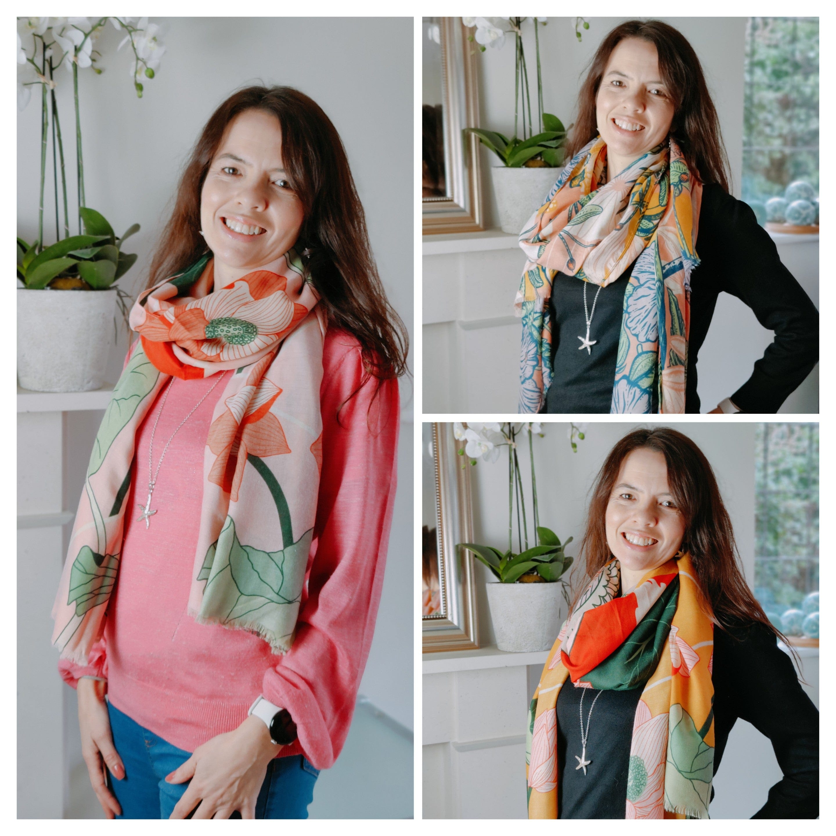 Hepburn & Hughes Powder Scarf | Rainforest Feathered Friends | Multicolour Scarf