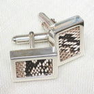 Hepburn and Hughes Python Snakeskin Cufflinks in Sterling Silver