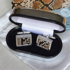 Hepburn and Hughes Python Snakeskin Cufflinks in Sterling Silver