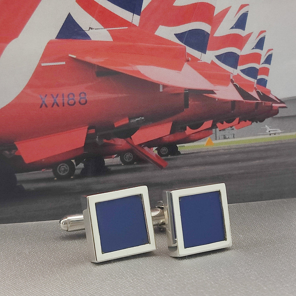 Hepburn and Hughes Red Arrows Cufflinks | Blue | Aviation Cuff Links Gift | Sterling Silver