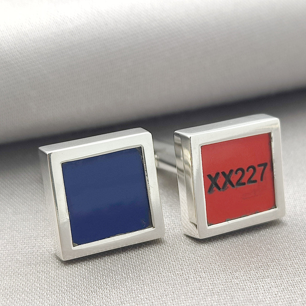 Hepburn and Hughes Red Arrows Cufflinks | Mixed Colours | Aviation Cuff Links Gift | Sterling Silver