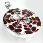 Hepburn and Hughes Seashell Pendant, Burgundy circle troca in Sterling Silver