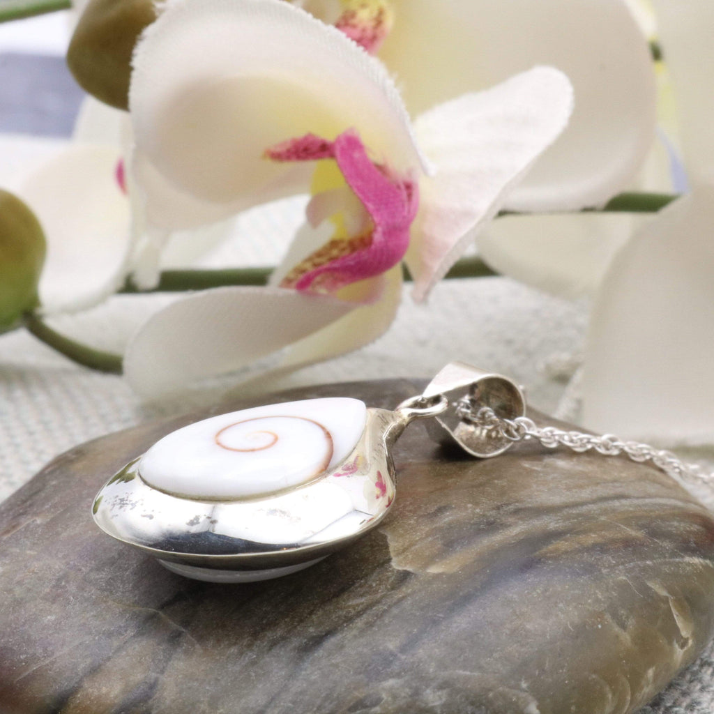 Hepburn and Hughes Shiva Eye Pendant | Reversible with Mother of Pearl | Sterling Silver
