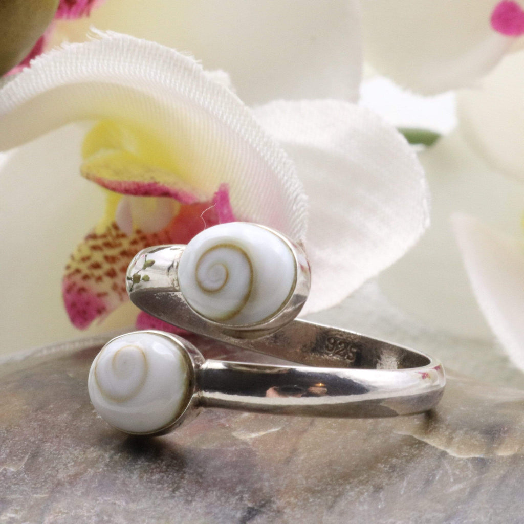 Hepburn and Hughes Shiva Eye Ring | Two Small Ovals | Sterling Silver