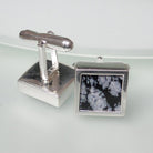 Hepburn and Hughes Snowflake Obsidian Cufflinks in Sterling Silver