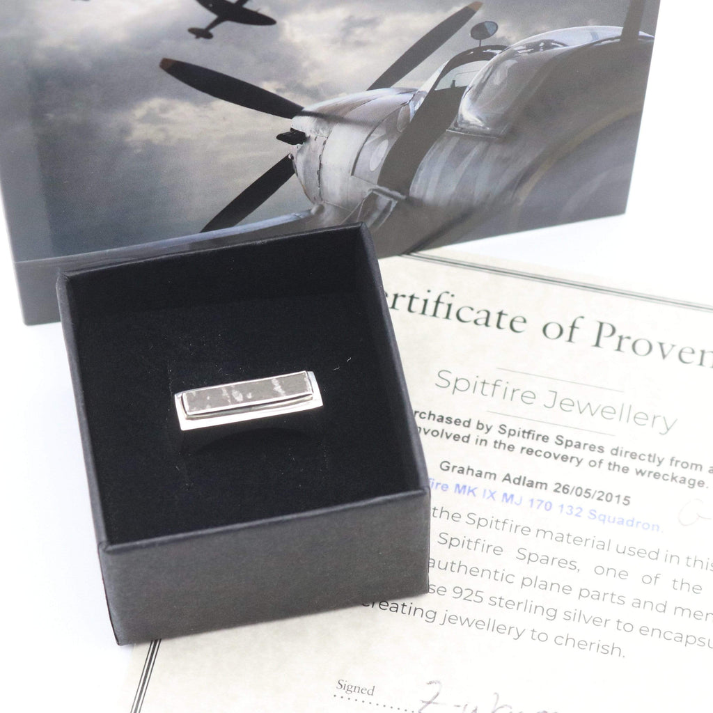 Hepburn and Hughes Spitfire Ring for Men | Made with Original Spitfire Fuselage | Set in Sterling Silver