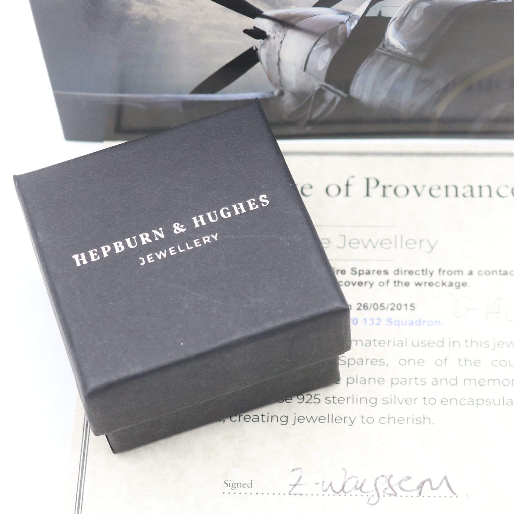 Hepburn and Hughes Spitfire Ring for Men | Made with Original Spitfire Fuselage | Set in Sterling Silver