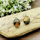 Hepburn and Hughes Tigers Eye Earrings | Oval | Sterling Silver