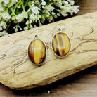 Hepburn and Hughes Tigers Eye Earrings | Oval | Sterling Silver