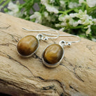 Hepburn and Hughes Tigers Eye Earrings | Small Oval| Sterling Silver