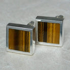 Hepburn and Hughes Tigers Eye Quartz Cufflinks in Sterling Silver