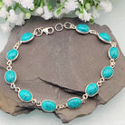 Hepburn and Hughes Turquoise Bracelet | 11 Ovals |  Sterling Silver