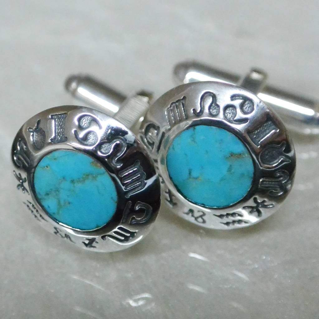 Hepburn and Hughes Turquoise Cufflinks in Sterling Silver