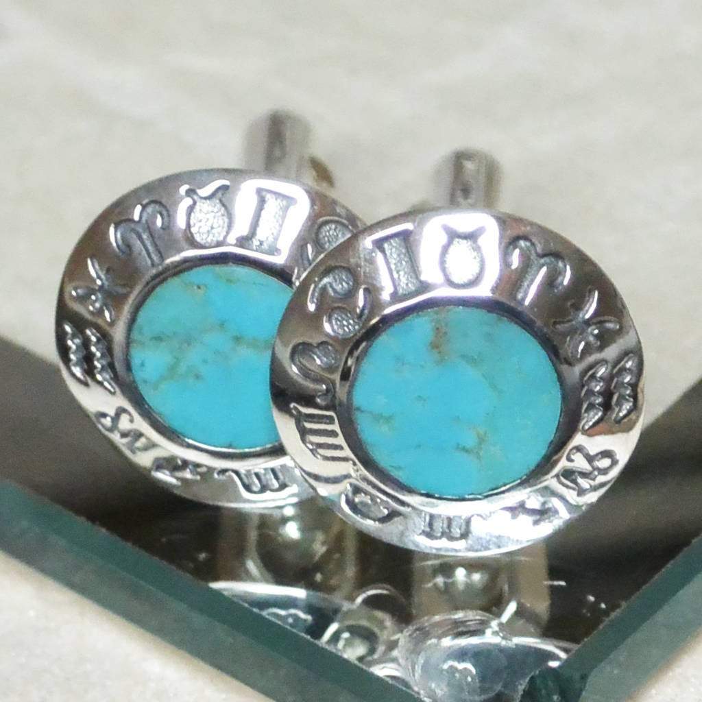 Hepburn and Hughes Turquoise Cufflinks in Sterling Silver