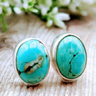 Hepburn and Hughes Turquoise Earring | Oval Stud Earrings | 2 options | Sterling Silver