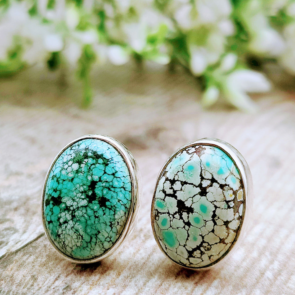 Hepburn and Hughes Turquoise Earring | Oval Stud Earrings | 2 options | Sterling Silver